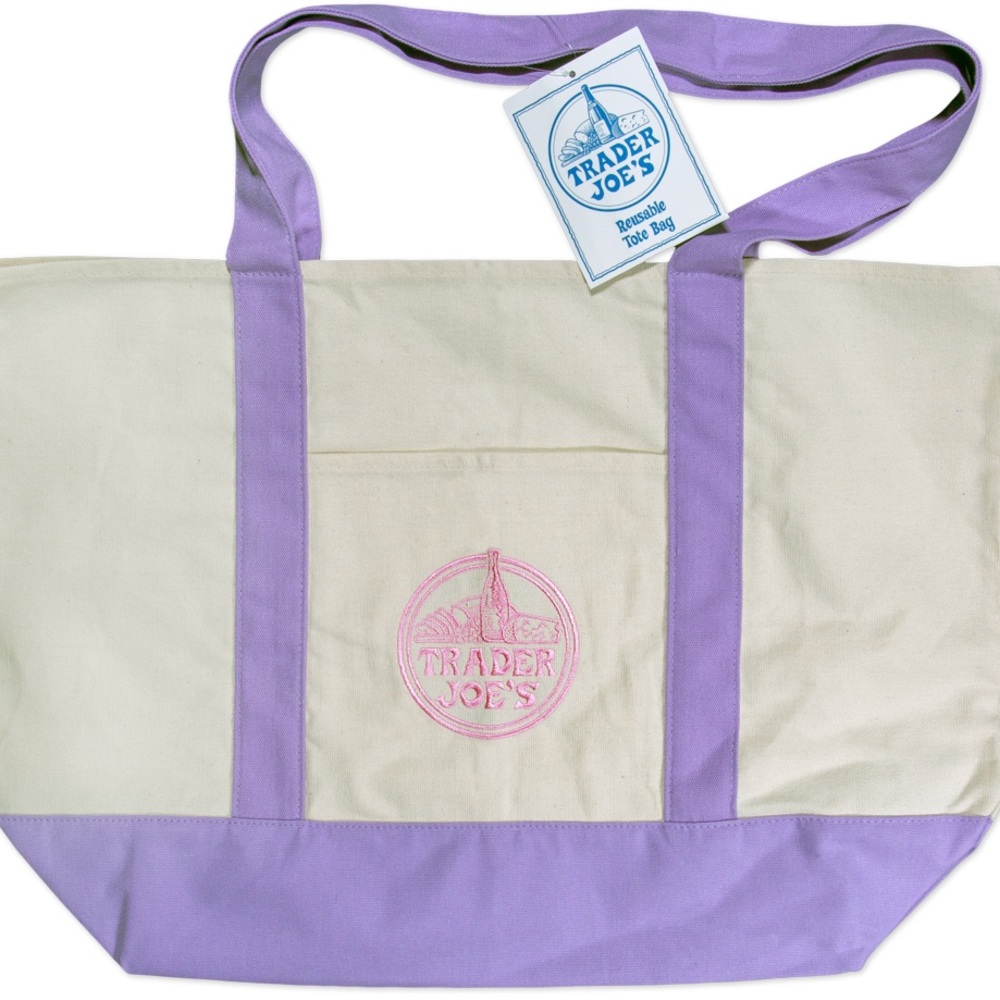 🆕 Trader Joe’s Lavender Canvas Tote Bag
